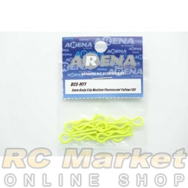 ARENA BC6-MFY 6mm Body Clip Medium Fluorescent Yellow (10)