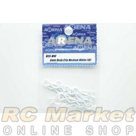 ARENA BC6-MW 6mm Body Clip Medium White (10)