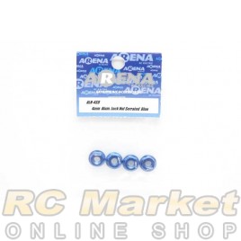 ARENA ALN-4SB 4mm Alum. Lock Nut Serrated Blue