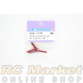SQUARE SAR-315R 3x15 Alum. Flat Head Hex Screw Red 