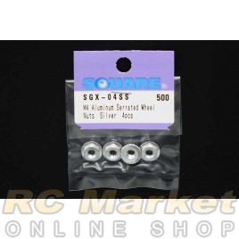 SQUARE SGX-04SS Aluminum M4 Flanged Cerate Nut 4 pcs. (Silver)