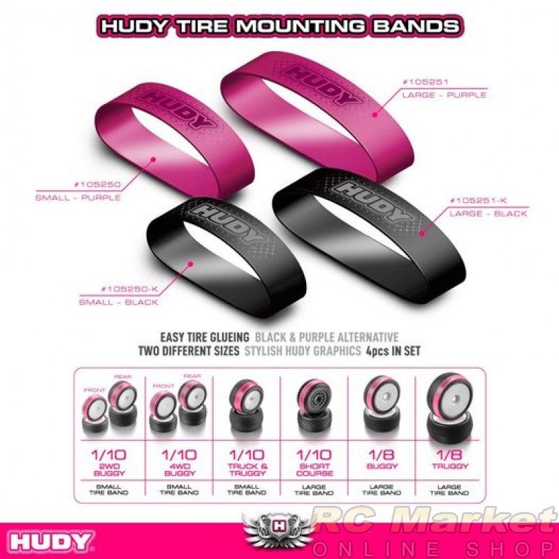 HUDY 105251-K Tire Mounting Band - Large - Black (4)