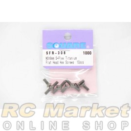 SQUARE SFR-308 M3×8mm S-Flex Titanium Flat Head Hex Screws 10pcs