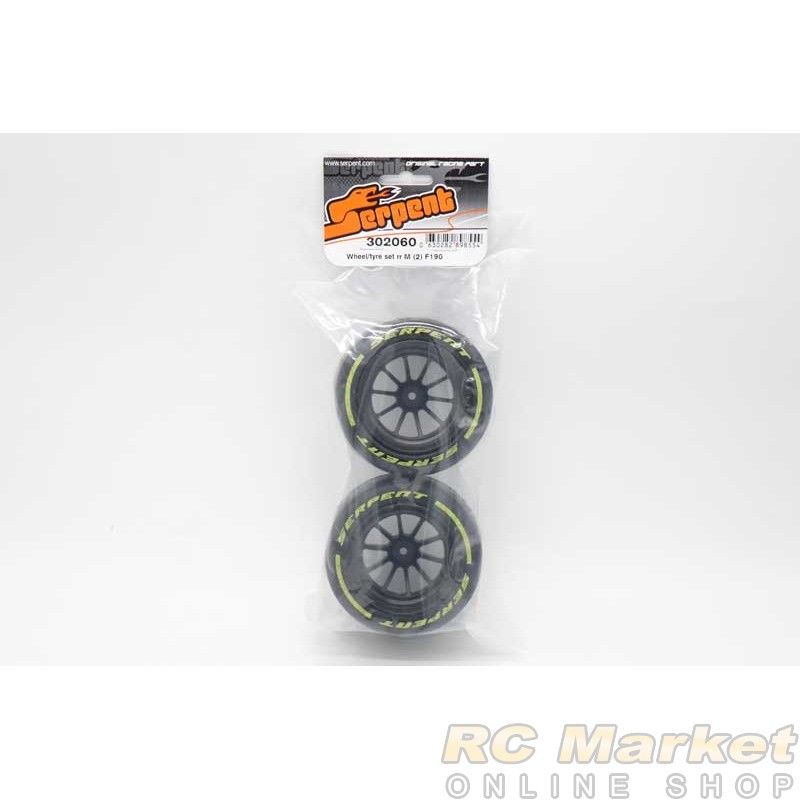 SERPENT 302060 Wheel/Tyre Set RR M (2) F190