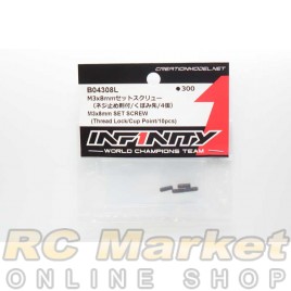 INFINITY B04308L M3X8mm Set Screw (Thread Lock/Cup Point/10pcs)