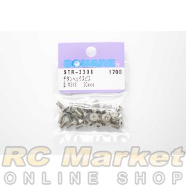 SQUARE STR-3308 Titanium Hex Screw Countersunk Head M3X8 30pcs