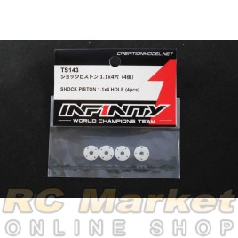 INFINITY TS143 IF14 SPECIALE Shock Piston 1.1x4 Hole (4Pcs) INFINITY TS143 IF14 SPECIALE Shock Piston 1.1x4 Hole (4Pcs)