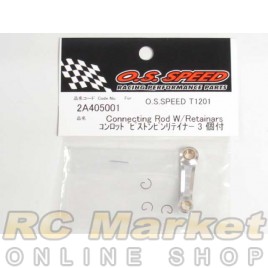 O.S. ENGINE 2A405001 Connecting Rod W/Retainers For T1201,T1202,T1203,T1204
