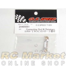 O.S. ENGINE 2A405001 Connecting Rod W/Retainers For T1201,T1202,T1203,T1204 O.S. ENGINE 2A405001 Connecting Rod W/Retainers For T1201,T1202,T1203,T1204