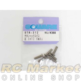 SQUARE STR-312 3x12 Titanium Flat Head Hex Screw (6pcs)
