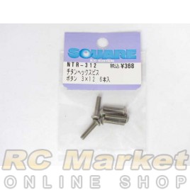 SQUARE NTR-312 M3x12mm Titanium Button Head Hex Screw (6pcs)