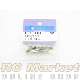 SQUARE STR-408 4x8 Titanium Flat Head Screw (6pcs)