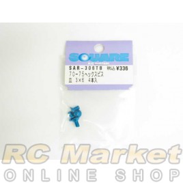 SQUARE SAR-306TB 3x6 Alum. Flat Head Hex Screw Light Blue