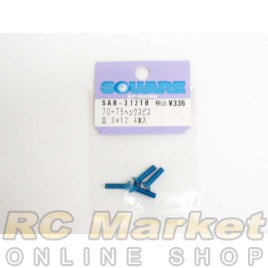 SQUARE SAR-312TB 3x12 Alum. Flat Head Hex Screw Light Blue