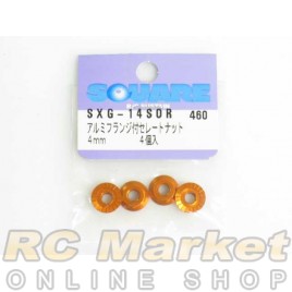 SQUARE SXG-14SOR 4mm Lock Nut Serrated Orange
