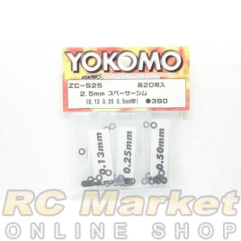 YOKOMO ZC-S25 2.5φ Spacer 0.13/0.25/0.50 20pcs. Each