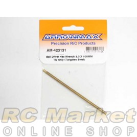 ARROWMAX 423131 Ball Driver Hex Wrench 3.0 X 100MM Tip Only (Tungsten Steel)