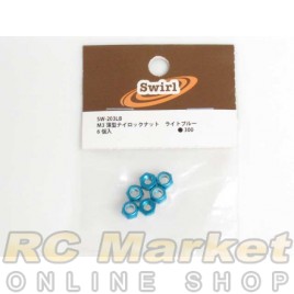 SWIRL SW-203LB M3 Thin Nylon Nut Light Blue 6pcs