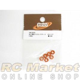 SWIRL SW-203O M3 Thin Nylon Nut Orange 6pcs