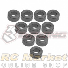 3RACING 3RAC-WF325/TI Aluminium M3 Flat Washer 2.5mm - 10 pcs - Titanium