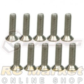 3RACING TS-FSM2610M M2.6 x 10 Titanium Flat Head Hex Socket - Machine (10pcs)