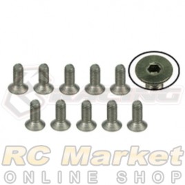 3RACING TS-FSM308M M3 x 8 Titanium Flat Head Hex Socket - Machine (10pcs)