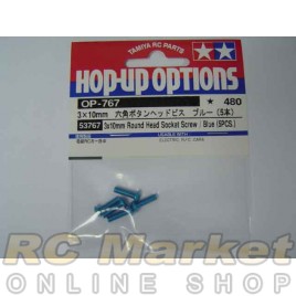 TAMIYA 53767 3X10mm Hex Button Head Screw Blue (5)