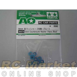 TAMIYA 49474 3mm Countersunk Washer - Blue (10)