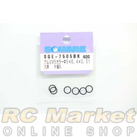 SQUARE SGE-7505BK M5 x 6.4 x 0.5t Aluminum Collar (Black) 6pcs