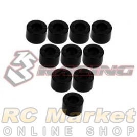 3RACING 3RAC-WF340/BK M4 PRO Aluminium M3 Flat Washer 4.0mm (10 pcs) - Black