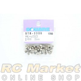 SQUARE STR-3306 Titanium Hex Screw Countersunk Head M3X6 30pcs