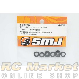 SMJ SMJ1033 Rubber Body Mount Spacer S (6x10x1.0mm/8pcs) 