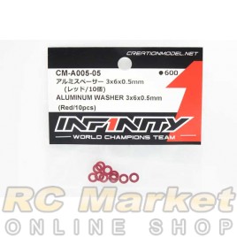INFINITY CM-A005-05 IF14-2 Aluminum Washer 3x6x0.5mm (Red/10pcs)