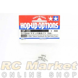 TAMIYA 53535 3X10mm Titanium Countersunk Hex Head Screw (5pcs)