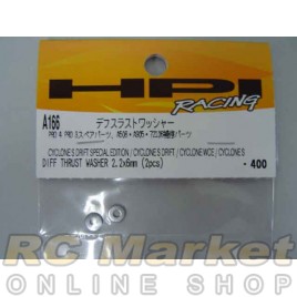 HPI A166 Diff Thrust Washer 2.2x6mm (2) 