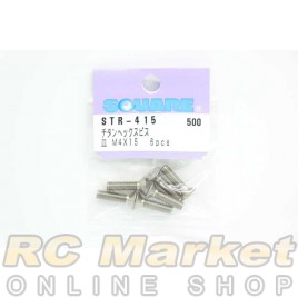 SQUARE STR-415 4x15 Titanium Flat Head Screw (6pcs)